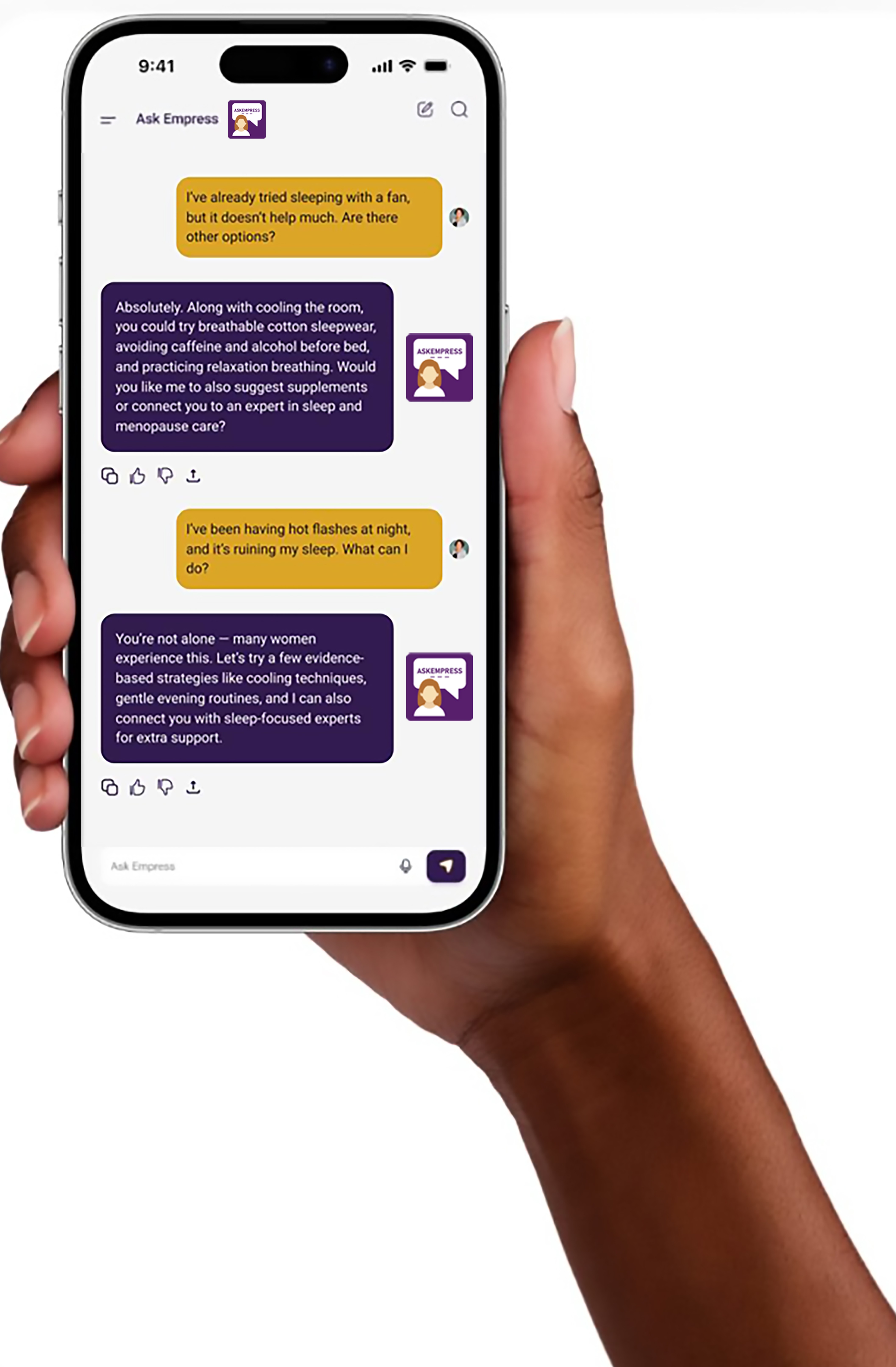Ask Empress conversation UI